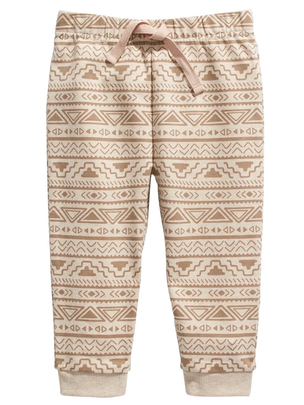 Kids- Neutral Aztec Print Jogger Pants
